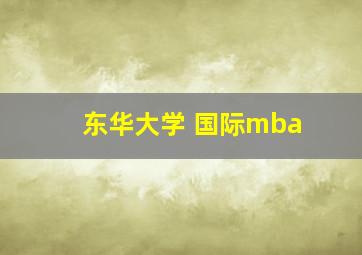 东华大学 国际mba